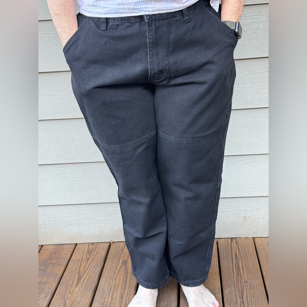 Cargo style black jeans, size L.